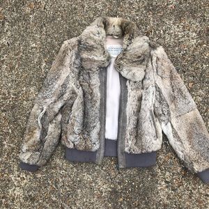Vintage Rabbit Fur Coat size med.